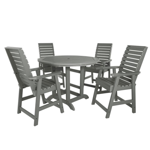 Sequoia Professional Aurora Round Counter Height Dining Set, 5 Piece Set, Coastal Teak